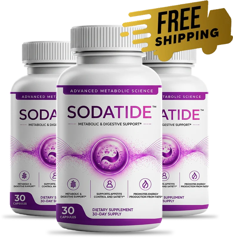 SodaTide synbiotic metabolic digestive support three-bottle pack